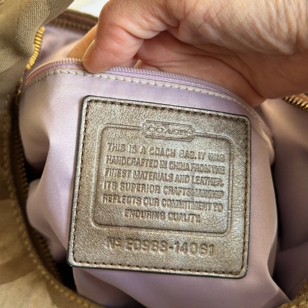 Coach One Hobo Shoulder Bag Logo Pattern